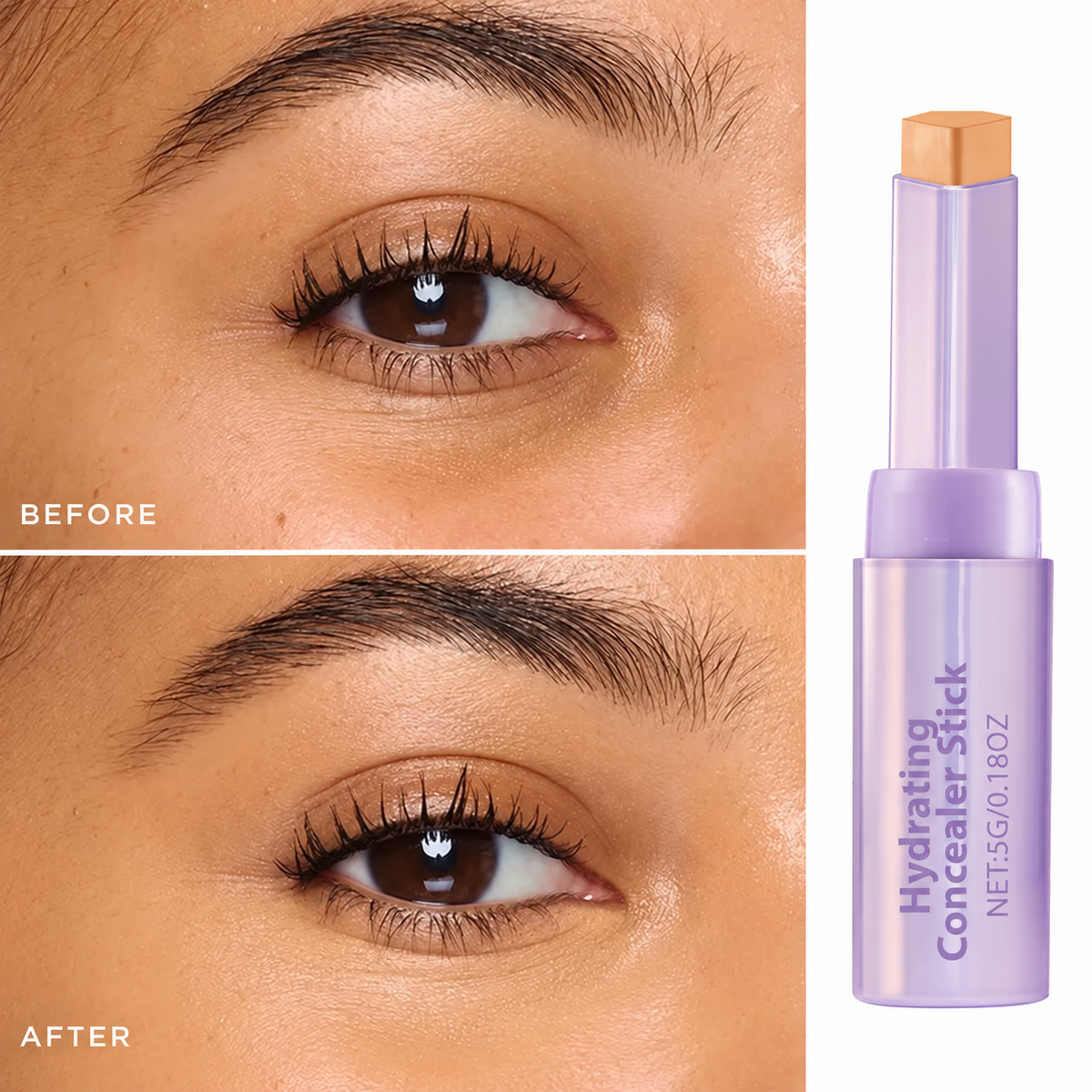 💜 2-in-1 Hydrating Concealer & Contour Stick ✨ Creamy Blendable Coverage for a Flawless Natural Look
