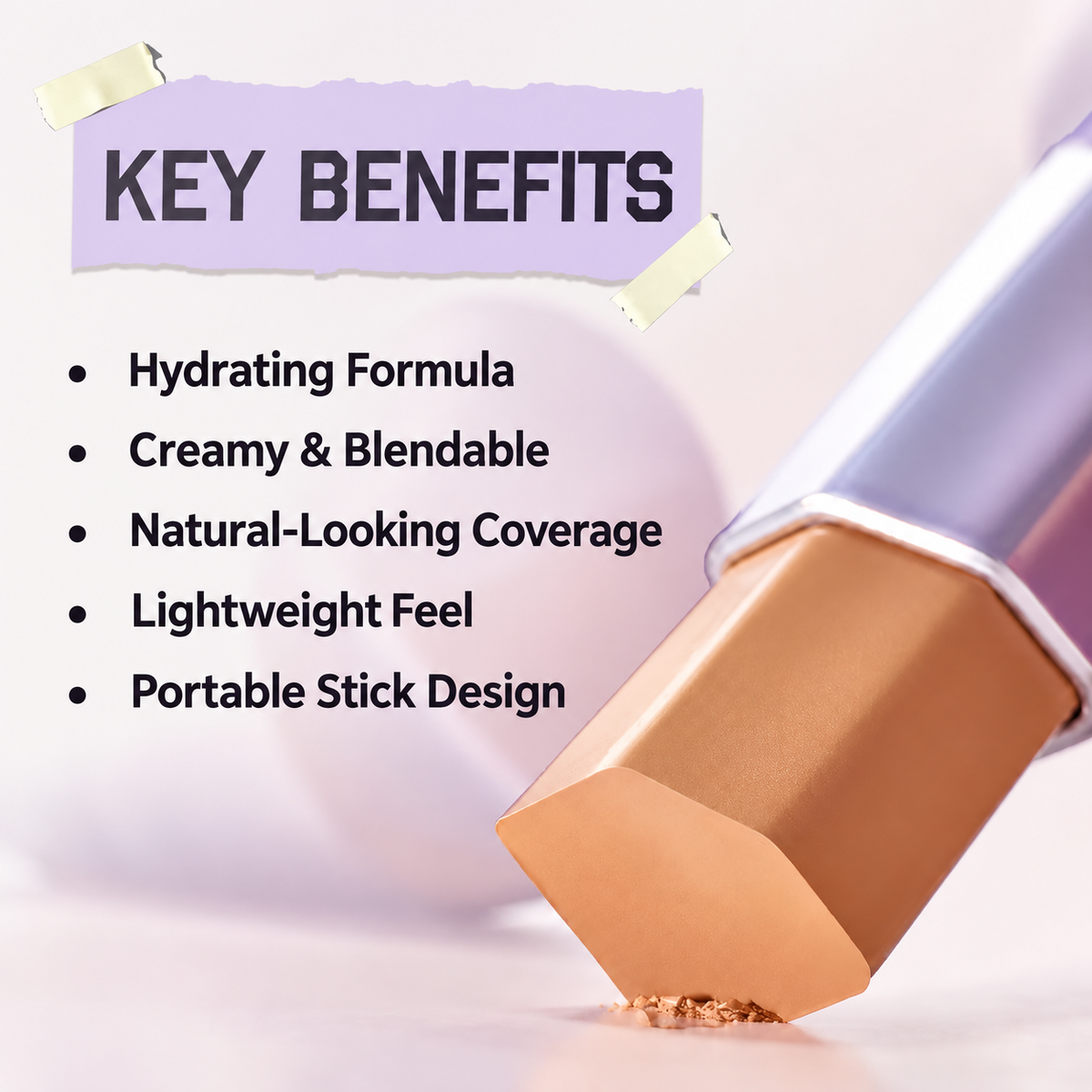 💜 2-in-1 Hydrating Concealer & Contour Stick ✨ Creamy Blendable Coverage for a Flawless Natural Look
