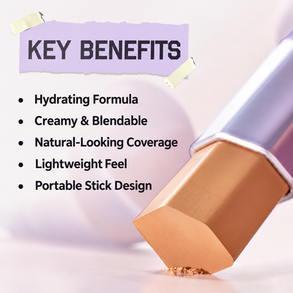 💜 2-in-1 Hydrating Concealer & Contour Stick ✨ Creamy Blendable Coverage for a Flawless Natural Look