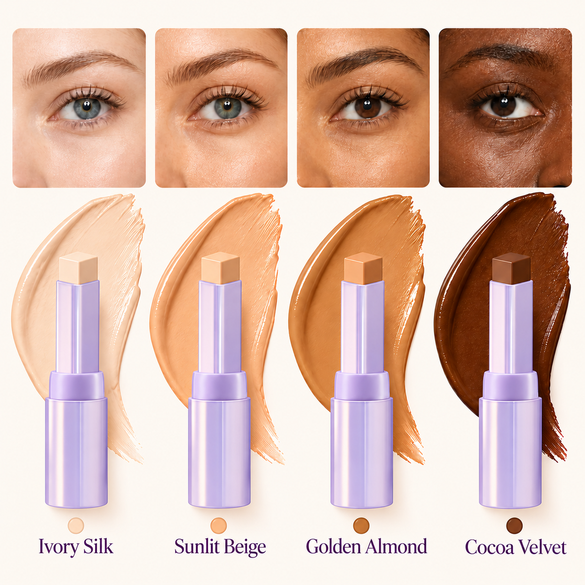 💜 2-in-1 Hydrating Concealer & Contour Stick ✨ Creamy Blendable Coverage for a Flawless Natural Look