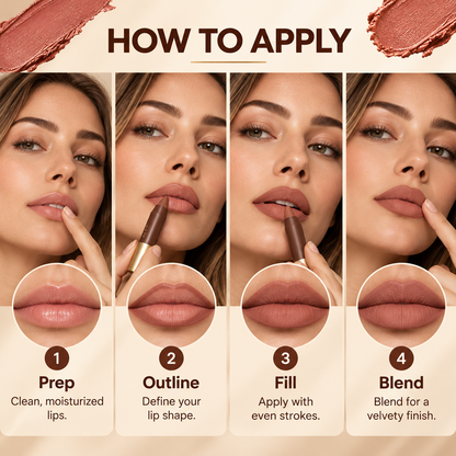 Matte Brown Lipstick, Suitable for All Skin Types