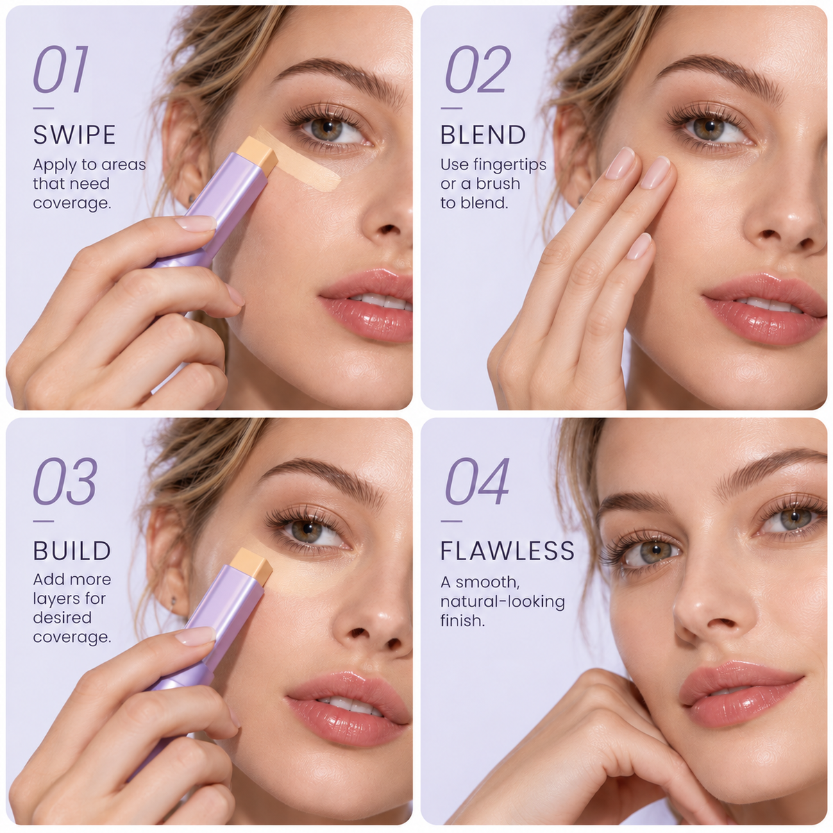 💜 2-in-1 Hydrating Concealer & Contour Stick ✨ Creamy Blendable Coverage for a Flawless Natural Look