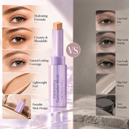 💜 2-in-1 Hydrating Concealer & Contour Stick ✨ Creamy Blendable Coverage for a Flawless Natural Look